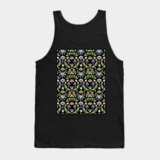 Summer Day Garden A Black Tank Top